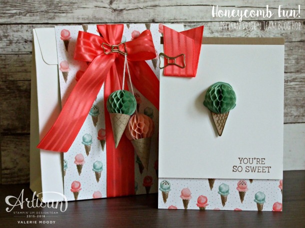 Honeycomb Fun - Artisan Design Team Blog Hop - Stamping With Val - Valerie Moody; Independent Stampin' Up! Demonstrator. X